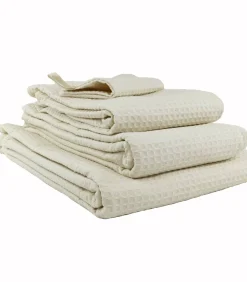 Set van 2 witte katoenen washandjes Washandjes