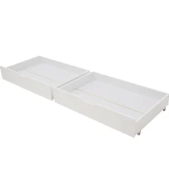 Kinderen HAPPY GARDEN Set van 2 witte opberglades voor bed