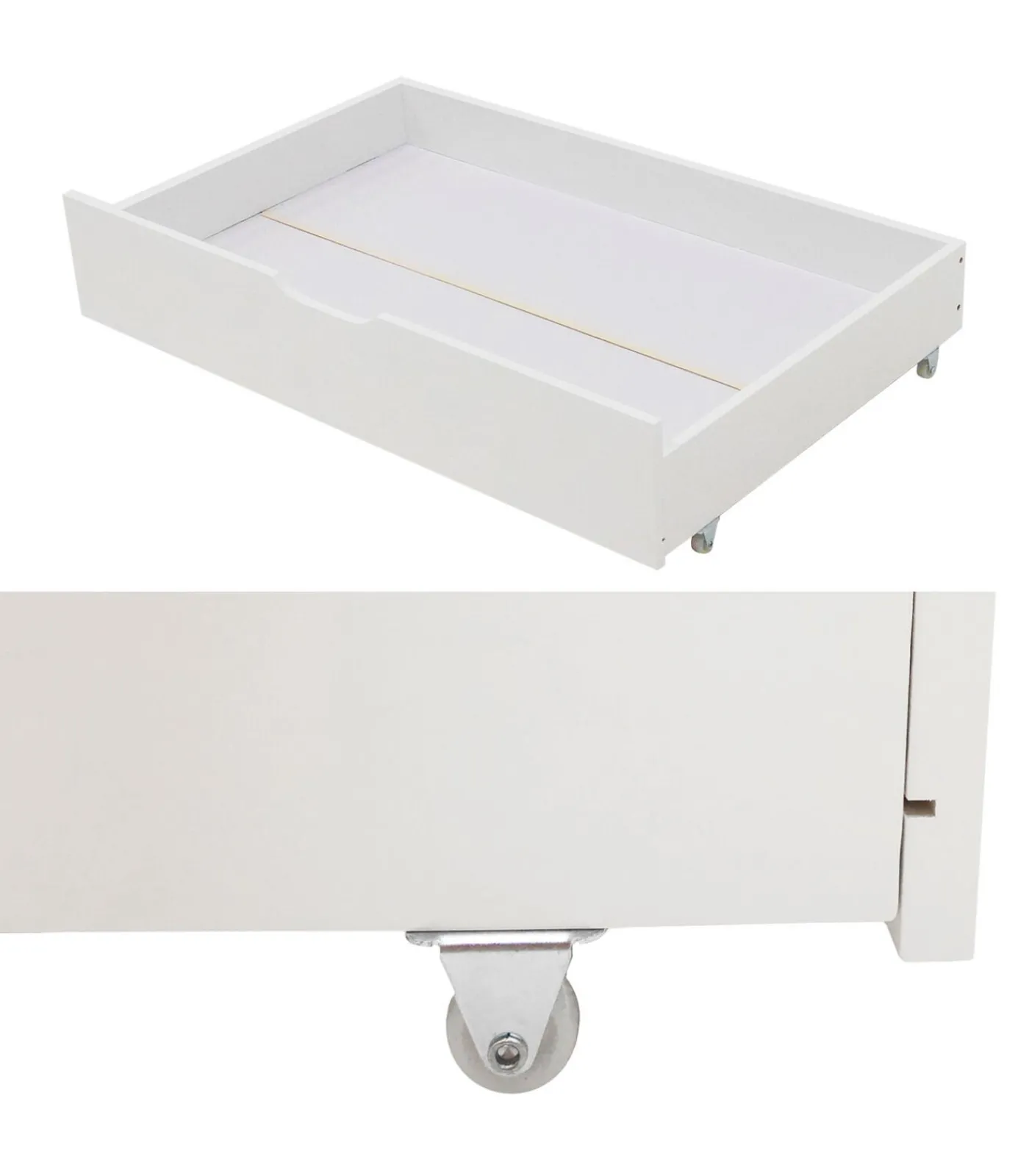 Kinderen HAPPY GARDEN Set van 2 witte opberglades voor bed