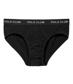 Heren Polo Club Set van drie slips, zwart, grijs en wit, met -detail