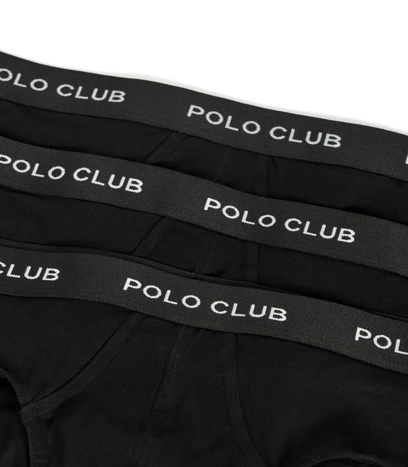 Heren Polo Club Set van drie zwarte slips met -detail