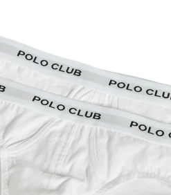 Heren Polo Club Set van twee witte slips met -detail