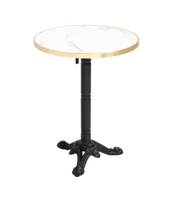 Oviala Set van wit marmeren terrastafel en 2 groene stoelen