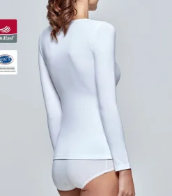 DAMES Impetus innovation Woman Shirt met V-hals en lange mouwen met innovatieve temperatuurregeling