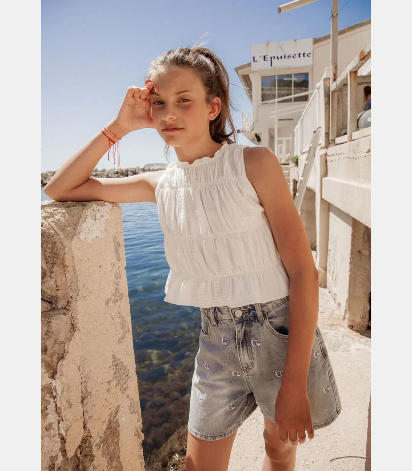 Hot Short van jeans DIONYGI Kinderen Shorts & Broeken