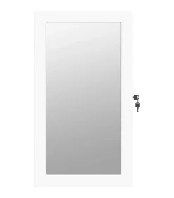 Discount Sieradenkast met spiegel en LED wandgemonteerd wit Spiegels