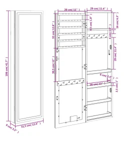 Sale Sieradenkast met spiegel en LED wandgemonteerd zwart Spiegels