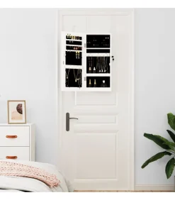 vidaXL Sieradenkast met spiegel wandgemonteerd 30x8,5x67 cm wit