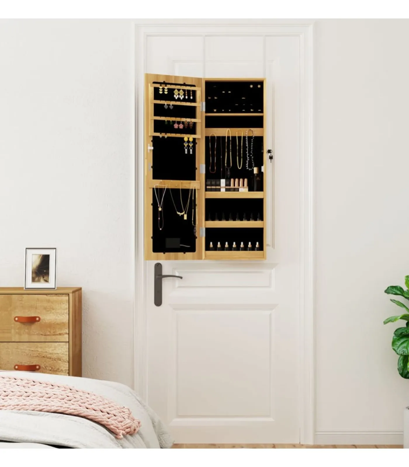 Best Sieradenkast met spiegel en LED wandgemonteerd Spiegels