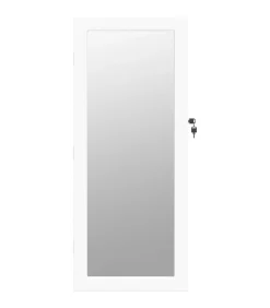 vidaXL Sieradenkast met spiegel en LED wandgemonteerd wit