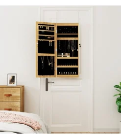 vidaXL Sieradenkast met spiegel en LED wandgemonteerd