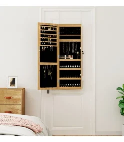 Clearance Sieradenkast met spiegel en LED wandgemonteerd Spiegels