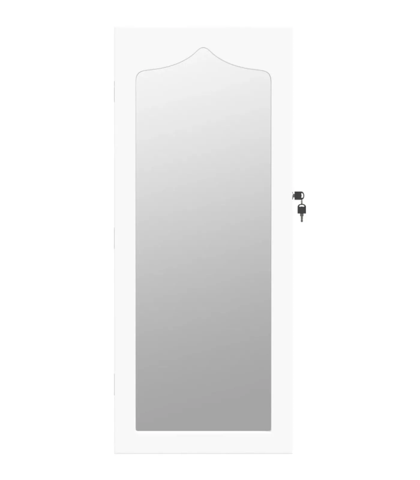 New Sieradenkast met spiegel wandgemonteerd 37,5x10x90 cm wit Spiegels