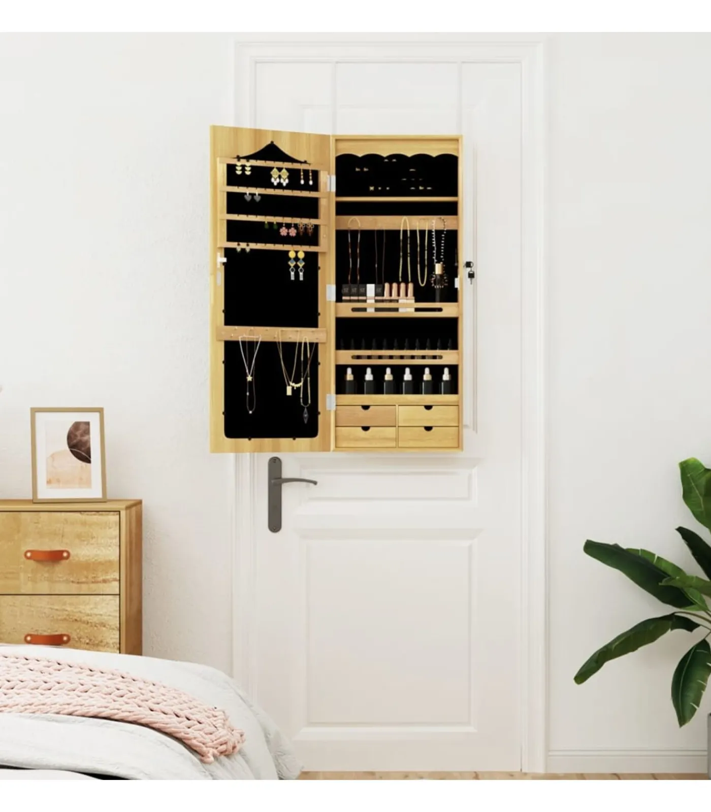 Sale Sieradenkast met spiegel wandgemonteerd 37,5x10x90 cm Spiegels