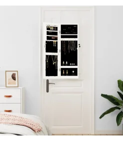 vidaXL Sieradenkast met spiegel wandgemonteerd 30x8,5x90 cm wit