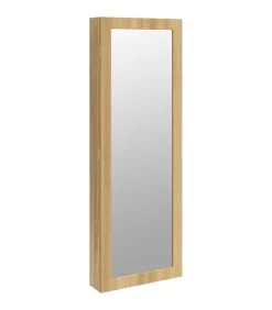 vidaXL Sieradenkast met spiegel en LED wandgemonteerd