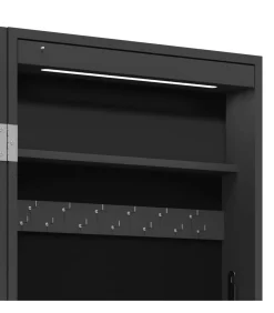 Clearance Sieradenkast met spiegel en LED wandgemonteerd zwart Spiegels