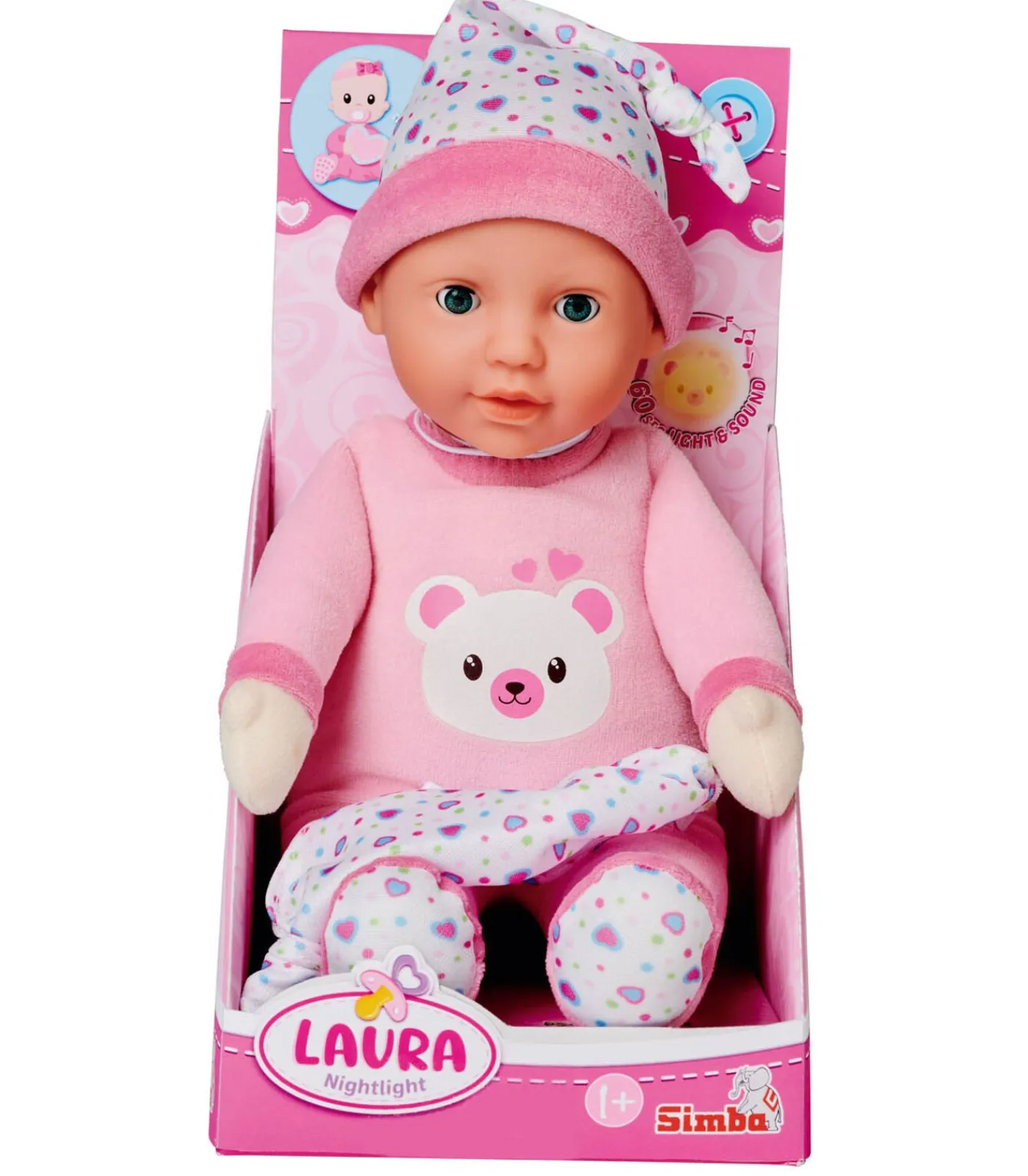 Outlet babypop Laura met nachtlampje en muziek, 30cm knuffelpop Kinderen Speelgoed