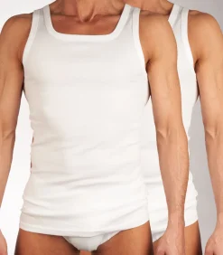 Heren Mango singlet 2 pack 1-1 rib