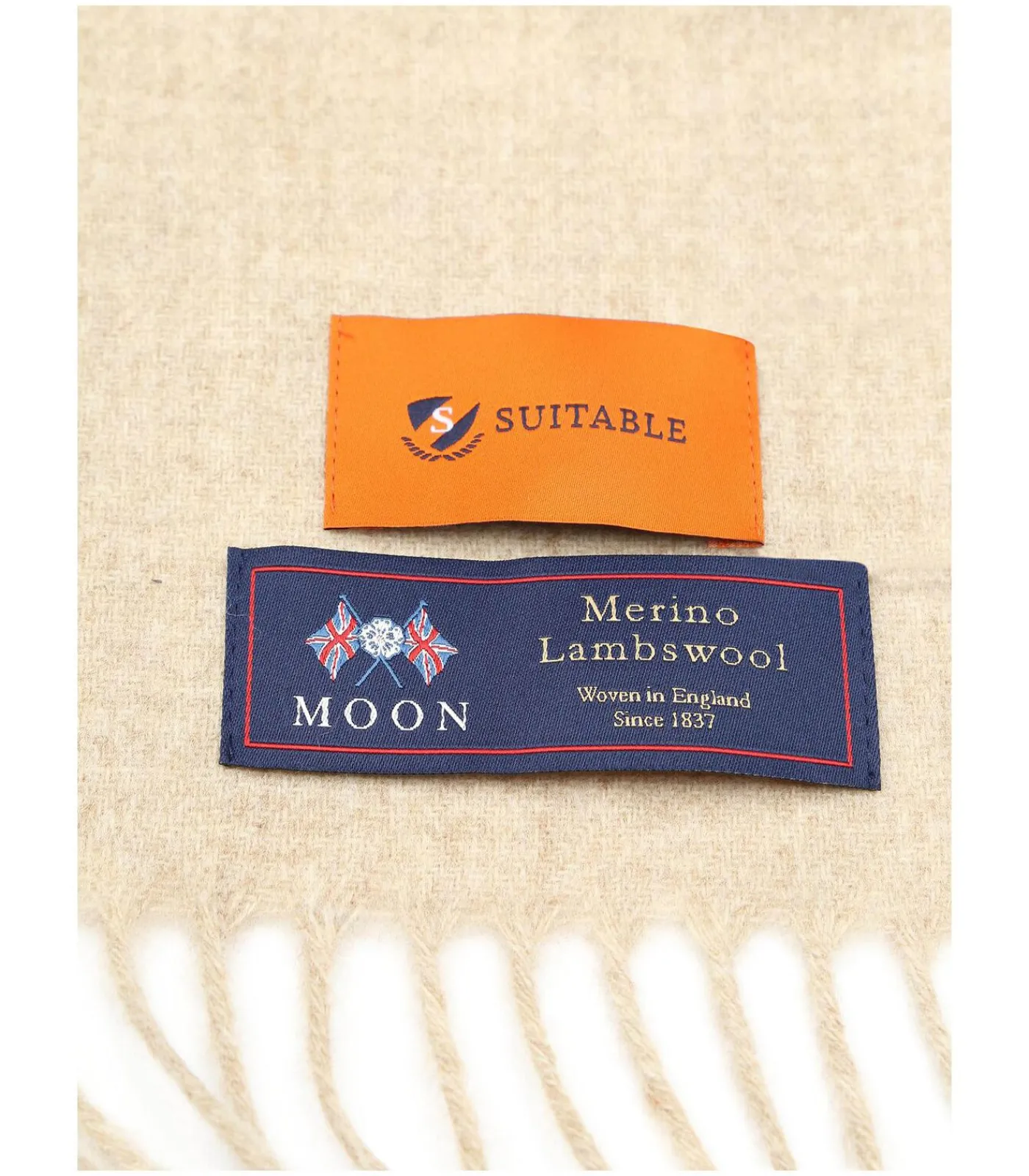 Heren Suitable Sjaal Merino Wol Ecru