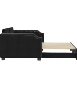 Sale Slaapbank met onderschuifbed 100x200 cm stof zwart Bedden