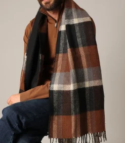 Heren Deeluxe SLALOM - Herensjaal met geometrisch jacquardpatroon