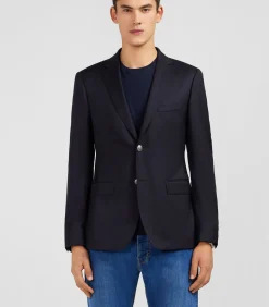 Heren Eden Park Slanke fit marineblauw 100% wollen blazer