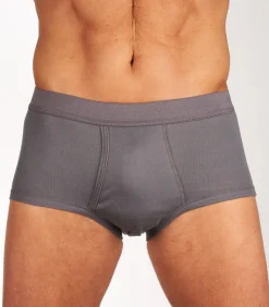 Discount slip 2 pack 1-1 rib box grey Heren Slips