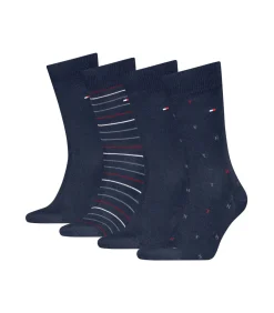 Heren Tommy Hilfiger sokken 4 paar tin giftbox sock navy