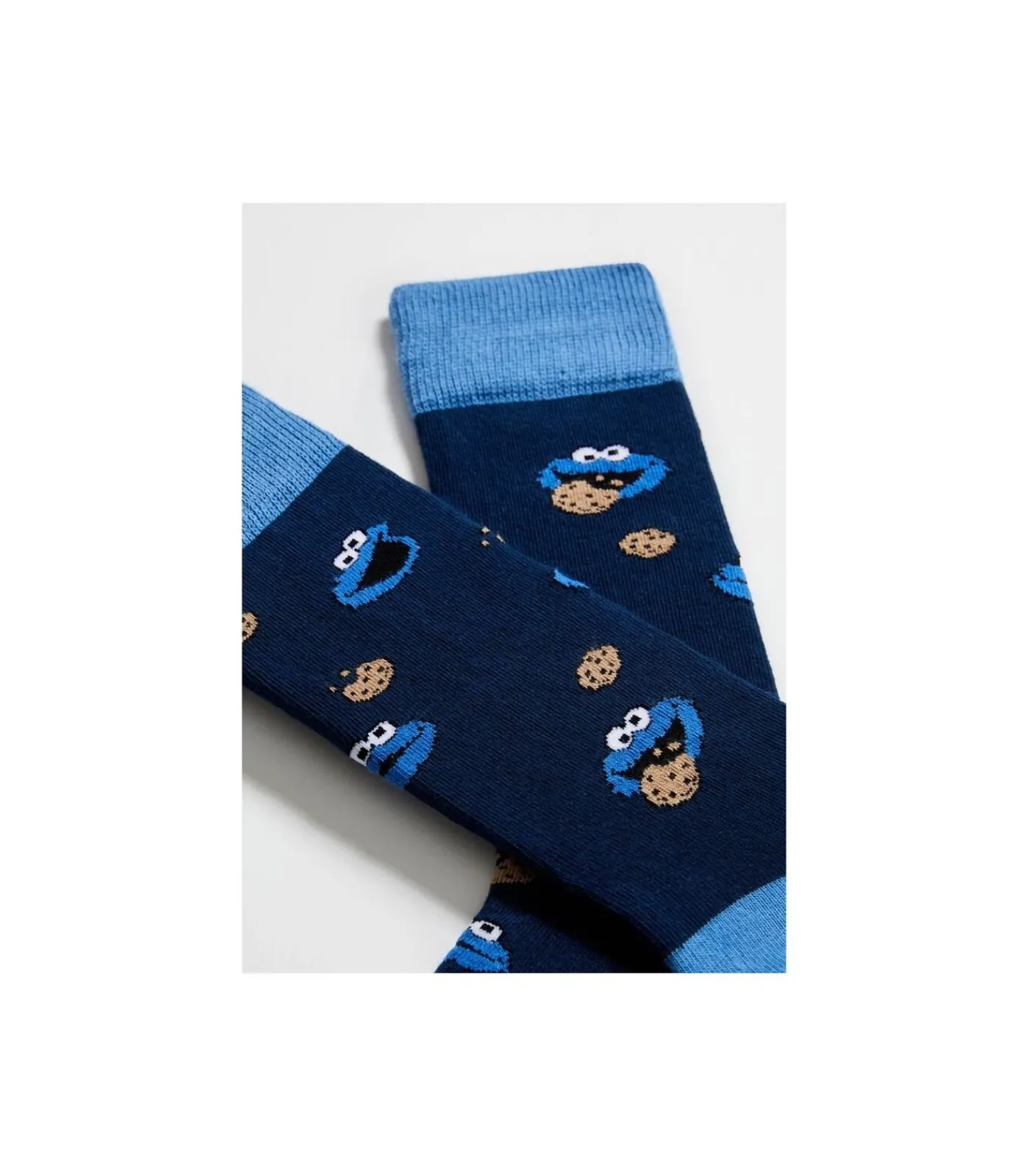 Heren Shirts & co sokken Sesamstraat Cookie Monster blauw