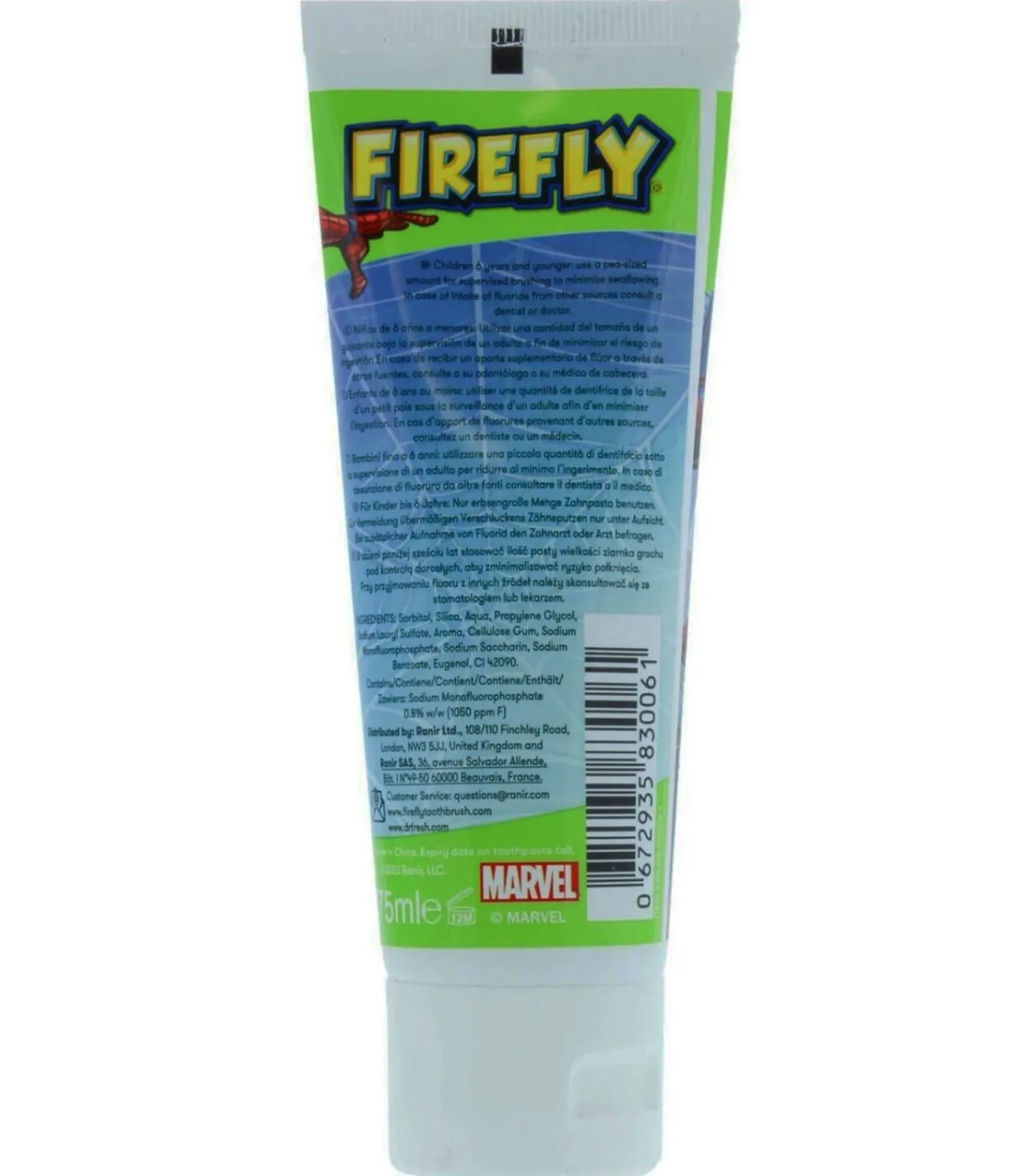 Kinderen Firefly Spiderman Kids Tandpasta - 75 ml