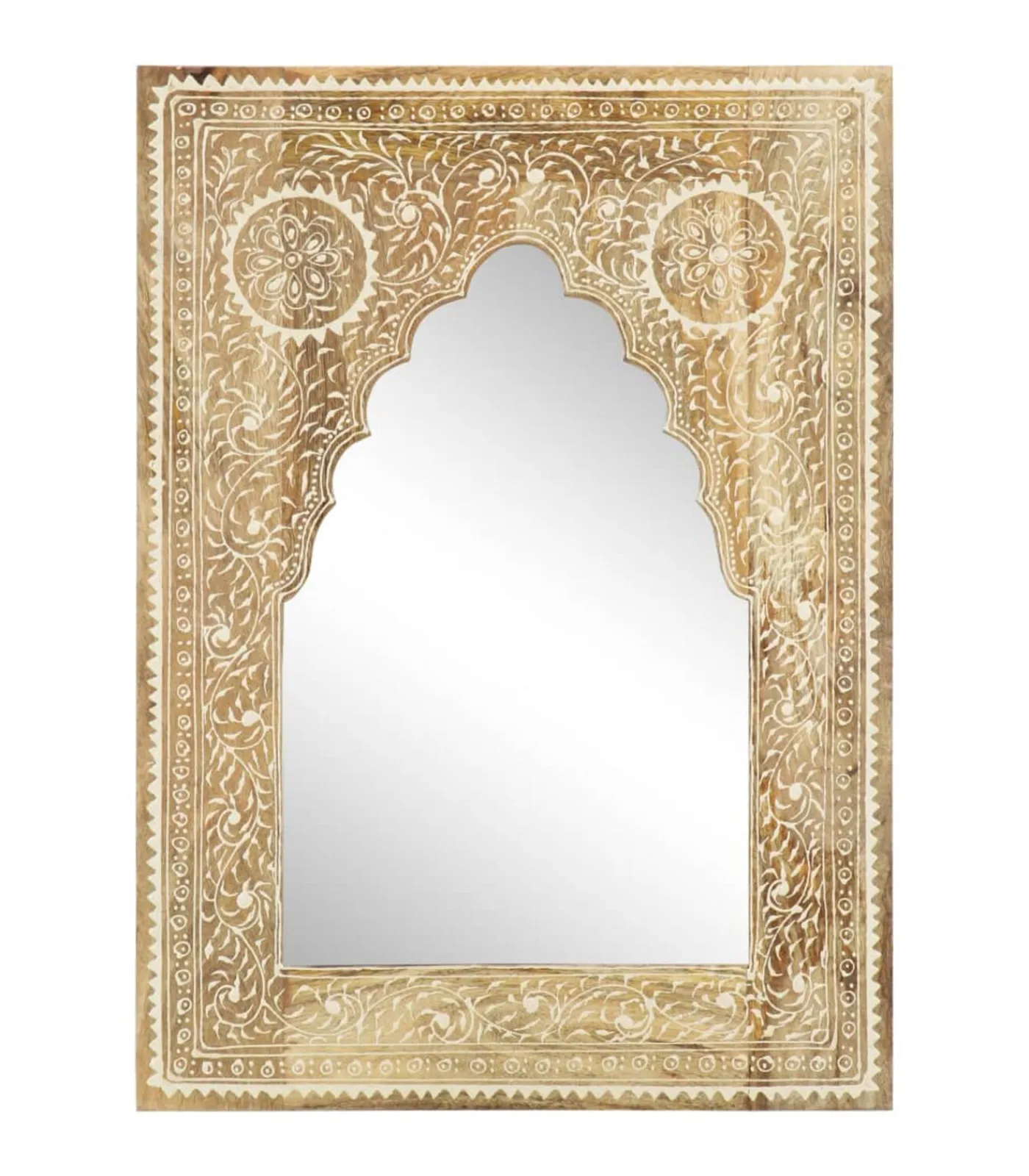 vidaXL Spiegel handgeschilderd 40x55 cm massief mangohout