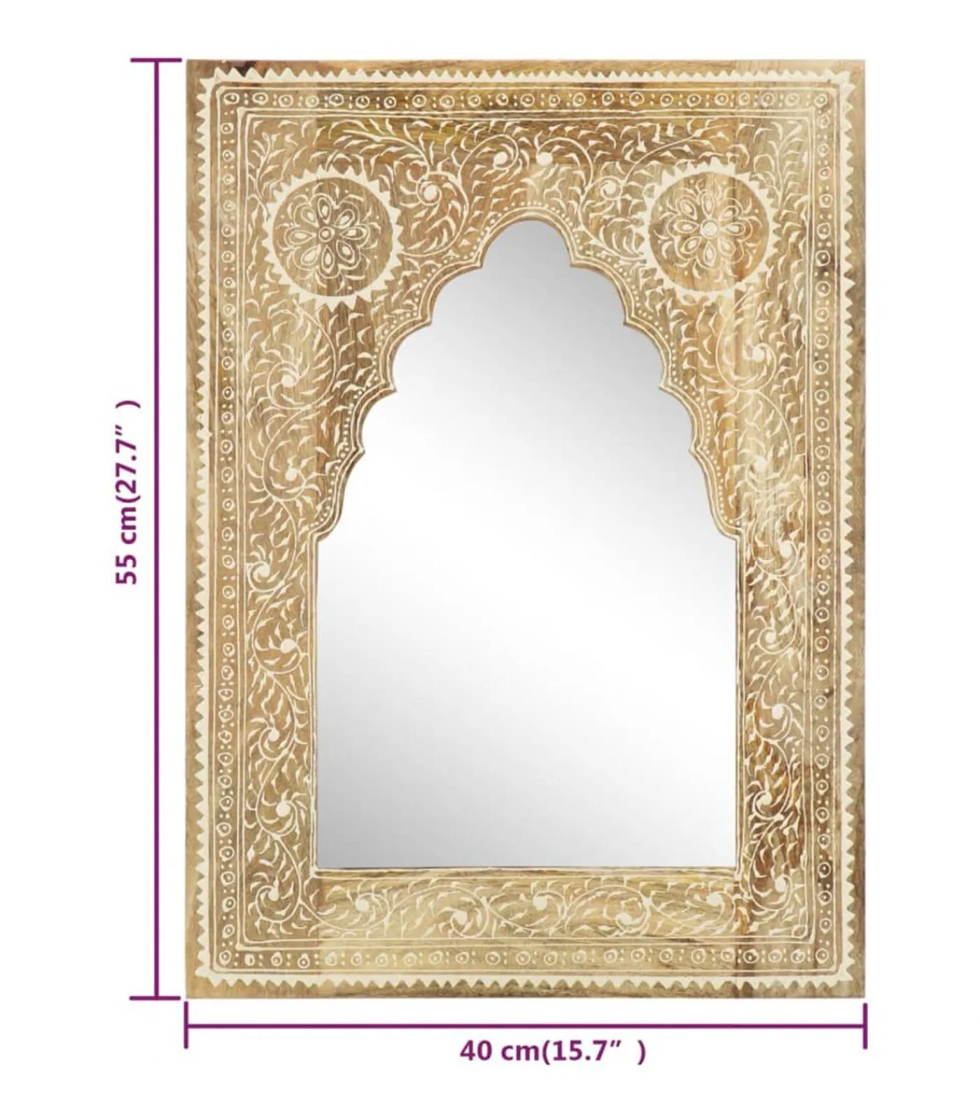 vidaXL Spiegel handgeschilderd 40x55 cm massief mangohout