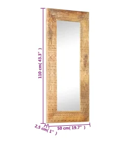 vidaXL Spiegel handgesneden 110x50x2,5 cm massief mangohout