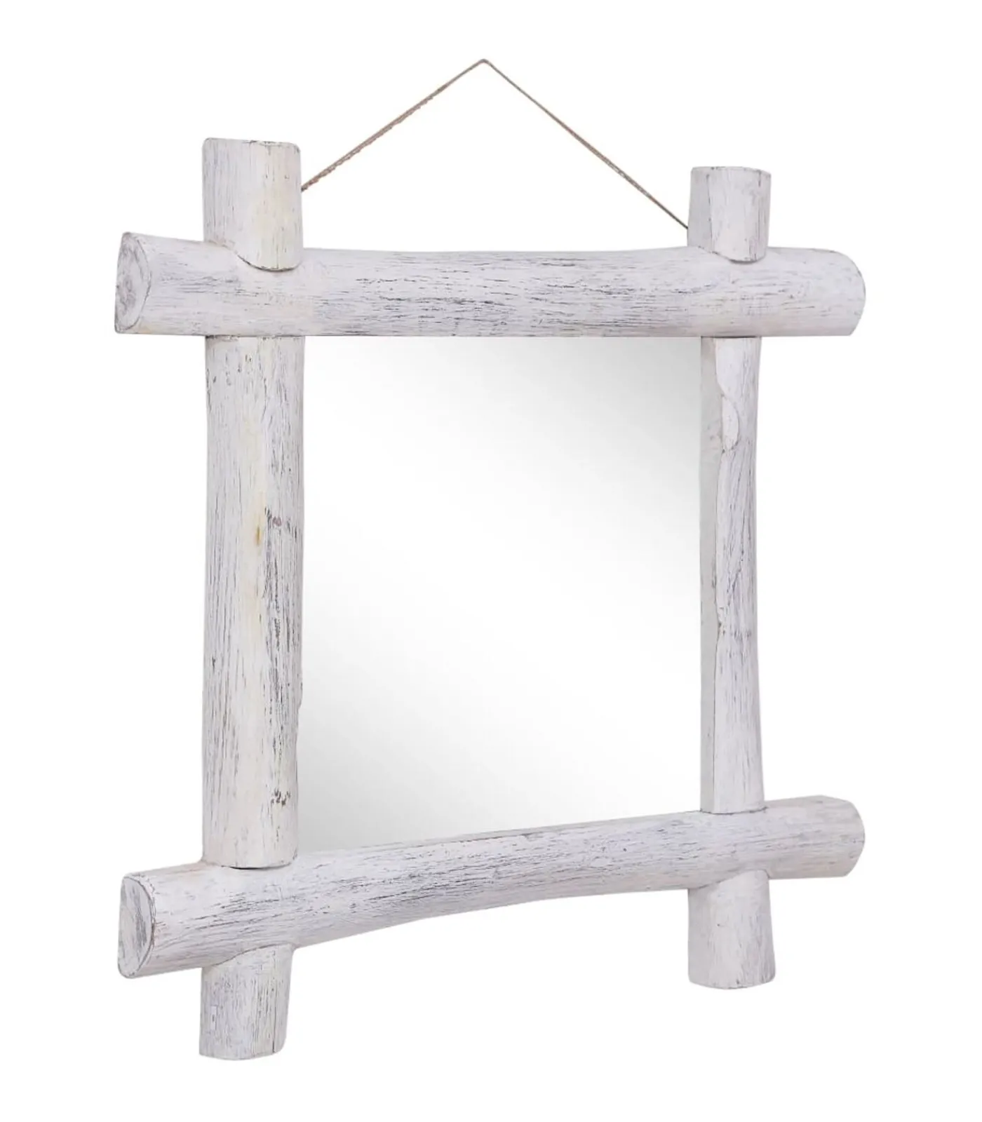 vidaXL Spiegel houtblokken 70x70 cm massief gerecycled hout