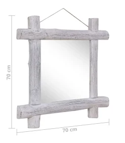 vidaXL Spiegel houtblokken 70x70 cm massief gerecycled hout