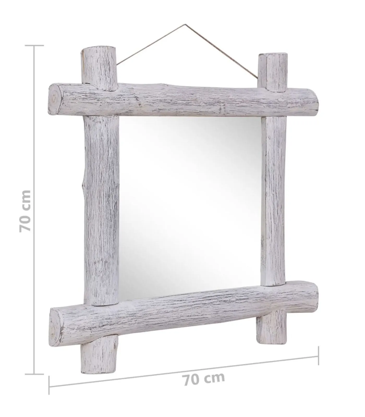 vidaXL Spiegel houtblokken 70x70 cm massief gerecycled hout