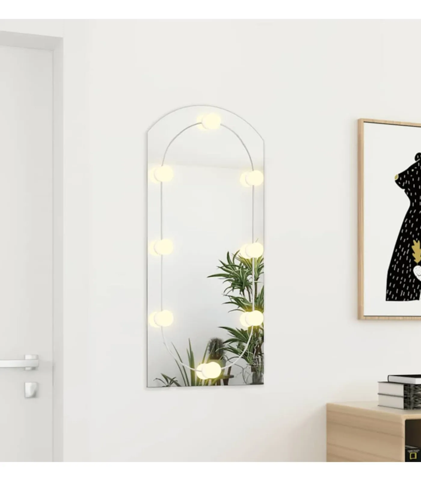 Outlet Spiegel met LED-verlichting boog 90x45 cm glas Spiegels