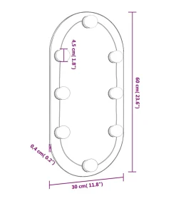 Outlet Spiegel met LED-verlichting ovaal 60x30 cm glas Spiegels