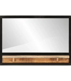 vidaXL Spiegel met schap 80x8x55 cm glas en massief mangohout
