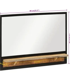 vidaXL Spiegel met schap 80x8x55 cm glas en massief mangohout