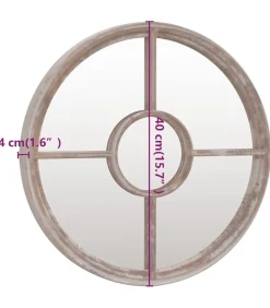 vidaXL Spiegel rond 40x4 cm ijzer zandkleurig