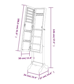 Clearance Spiegel vrijstaand 34x37x146 cm wit Spiegels