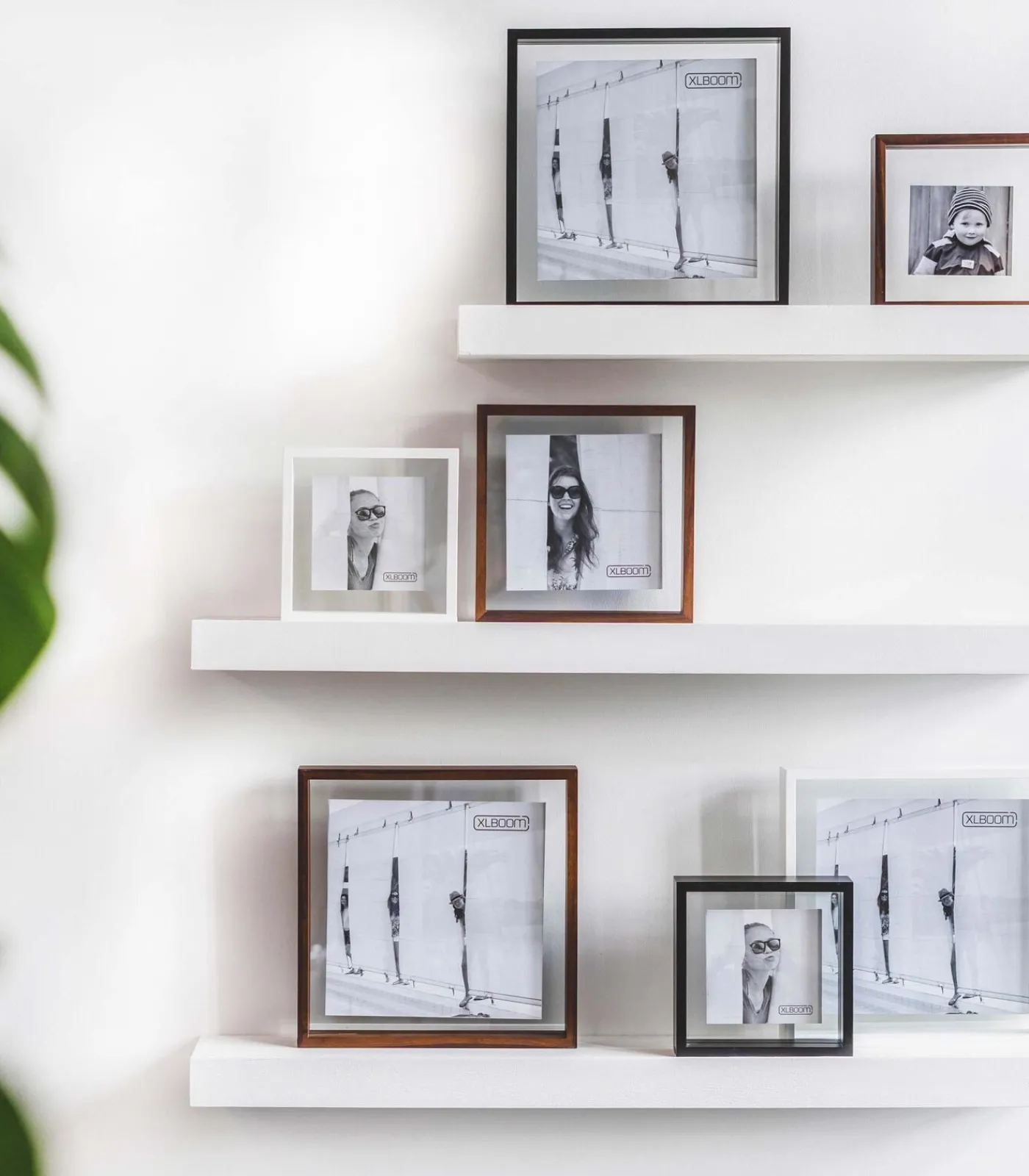 Clearance SQUARE FLOATING Box 32 x 32 donker hout Fotolijsten