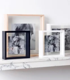 Hot SQUARE FLOATING Box 25 x 25 licht hout Fotolijsten