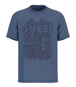 Heren GUESS Ss Cn Flock Box Tee