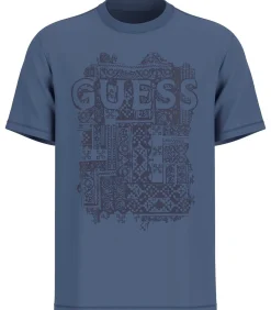 Heren GUESS Ss Cn Flock Box Tee
