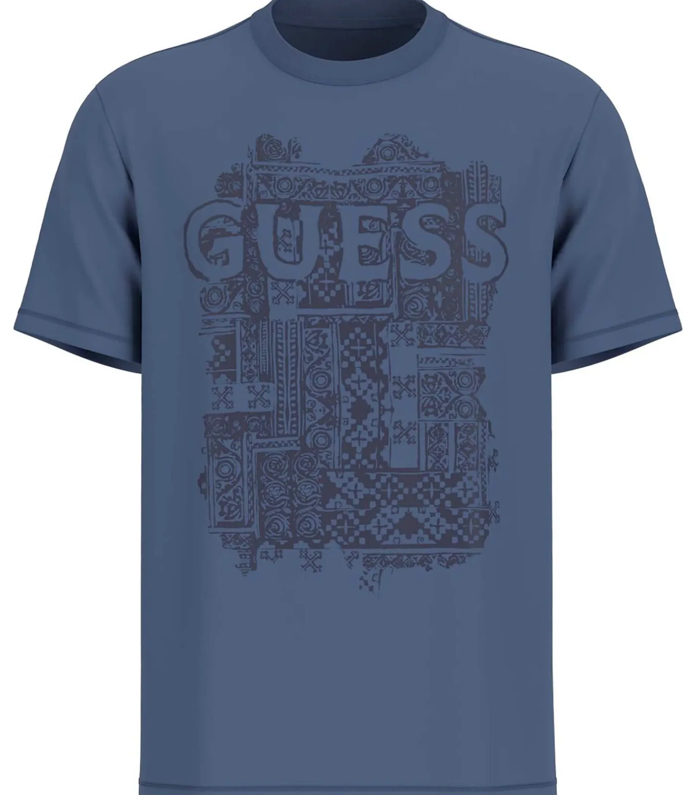 Heren GUESS Ss Cn Flock Box Tee