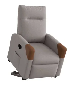 vidaXL Sta-op-stoel elektrisch verstelbaar stof taupe