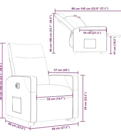 vidaXL Sta-op-stoel elektrisch verstelbaar stof taupe